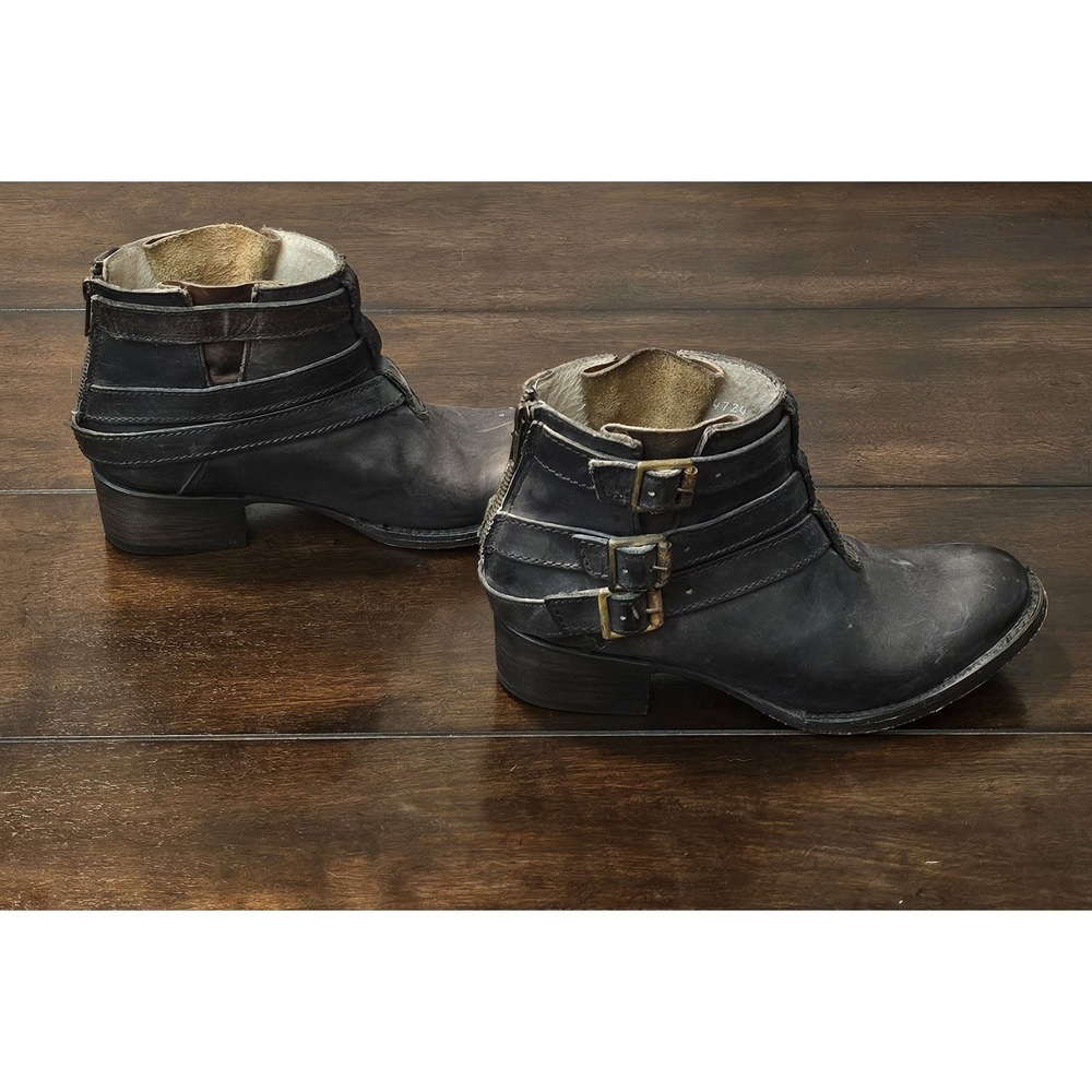 Freebird by Steven‎ Women's Size 7 FB Soar Leather Ankle Boots Dark Brown Buckle